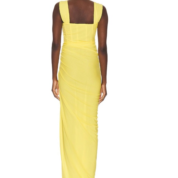 NWT STAUD Stormi ruched stretch-tulle maxi dress in RED size Small - Picture 7 of 8